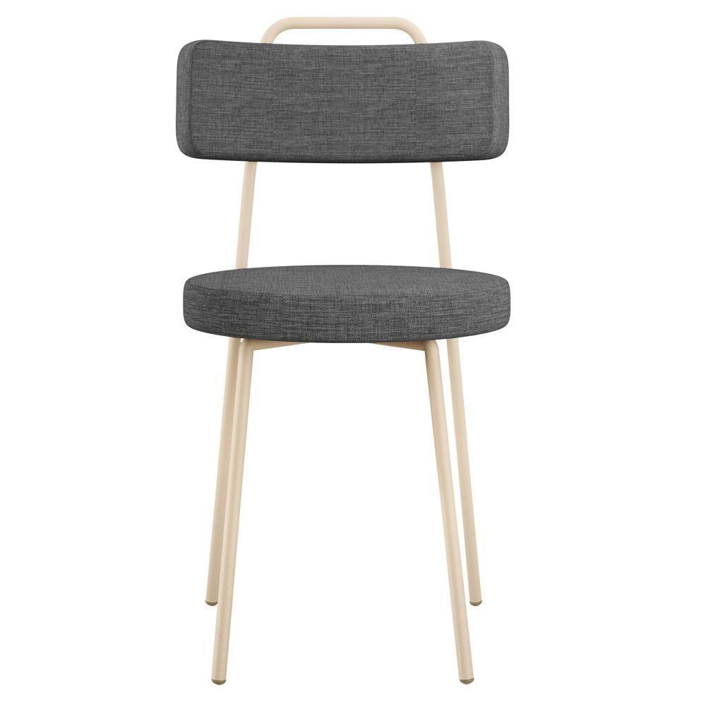 Cadeira Decorativa Estofada Para Sala De Jantar Barcelona Arena L02 Linho Cinza Escuro - Lyam - 2