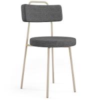 Cadeira Decorativa Estofada Para Sala De Jantar Barcelona Arena L02 Linho Cinza Escuro - Lyam - 1