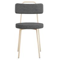 Cadeira Decorativa Estofada Para Sala De Jantar Barcelona Arena L02 Linho Cinza Escuro - Lyam - 2