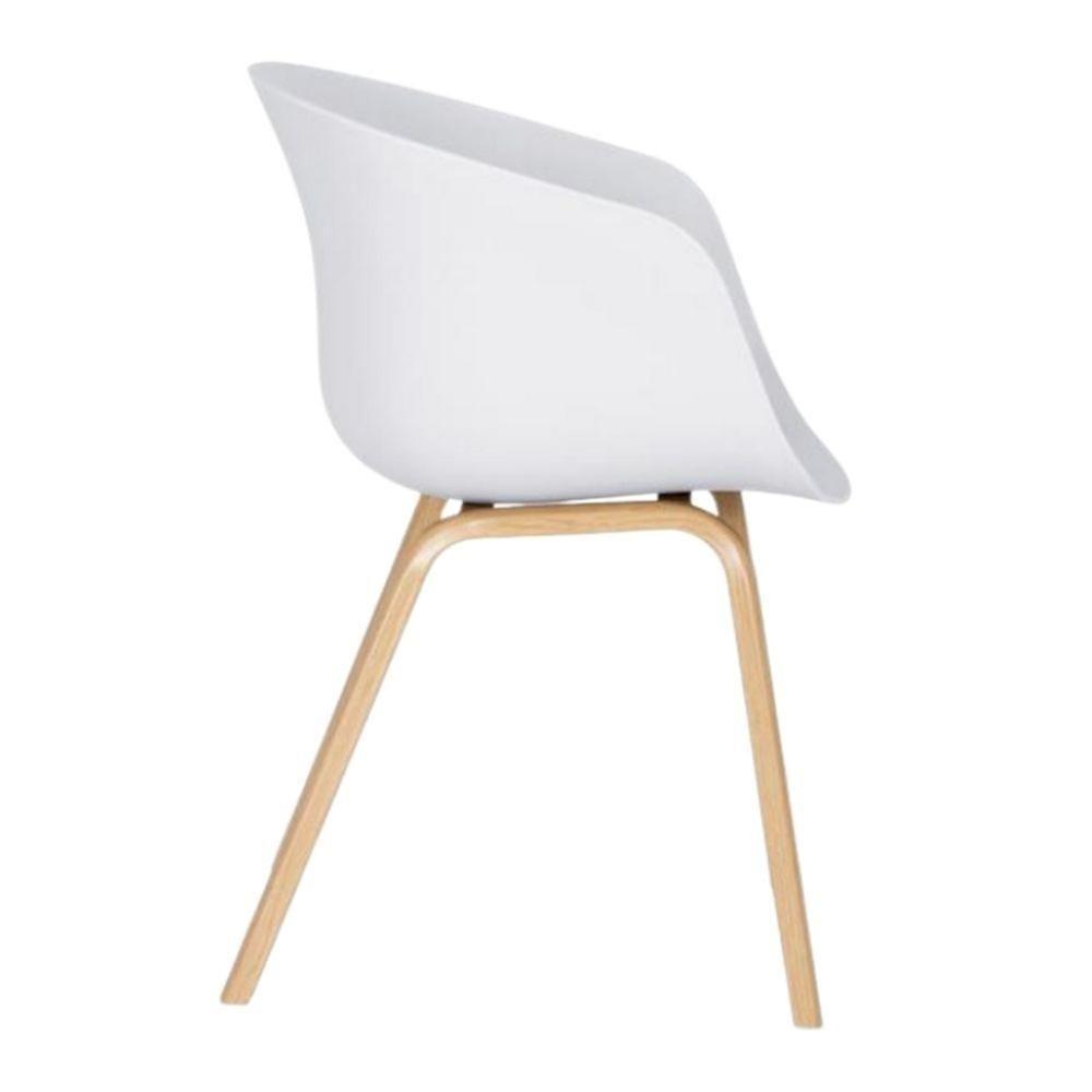 Kit 4 Cadeiras Toledo Fratini Assento Em Polipropileno Branco Base Aço Acabamento Idêntico á Madeira - 3