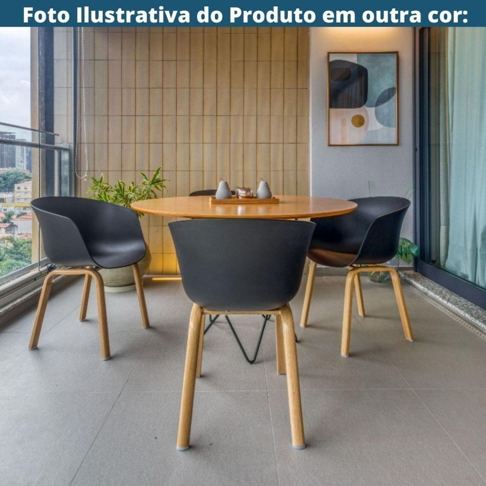 Kit 4 Cadeiras Toledo Fratini Assento Em Polipropileno Branco Base Aço Acabamento Idêntico á Madeira - 7