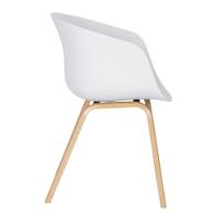 Kit 4 Cadeiras Toledo Fratini Assento Em Polipropileno Branco Base Aço Acabamento Idêntico á Madeira - 3