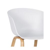 Kit 4 Cadeiras Toledo Fratini Assento Em Polipropileno Branco Base Aço Acabamento Idêntico á Madeira