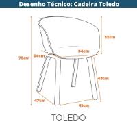 Kit 4 Cadeiras Toledo Fratini Assento Em Polipropileno Branco Base Aço Acabamento Idêntico á Madeira - 9