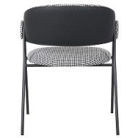 Kit 2 Cadeiras C- Braços Toulouse Júlia Mara Fratini Assento Pied De Poule Encosto Pu Preto Base Aço - 5