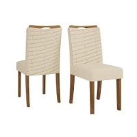 Kit 2 Cadeiras Sala Jantar Julia Freijo/linho Neve Bege - Dj Móveis - 1