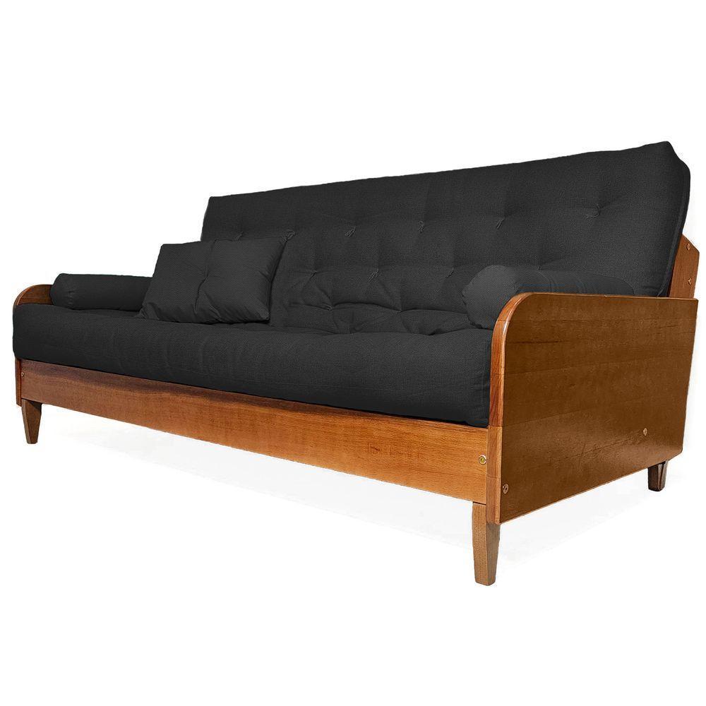 Sofá Cama Paris Ii Sarja Em Madeira Maciça Cor Natural - Preto - 1