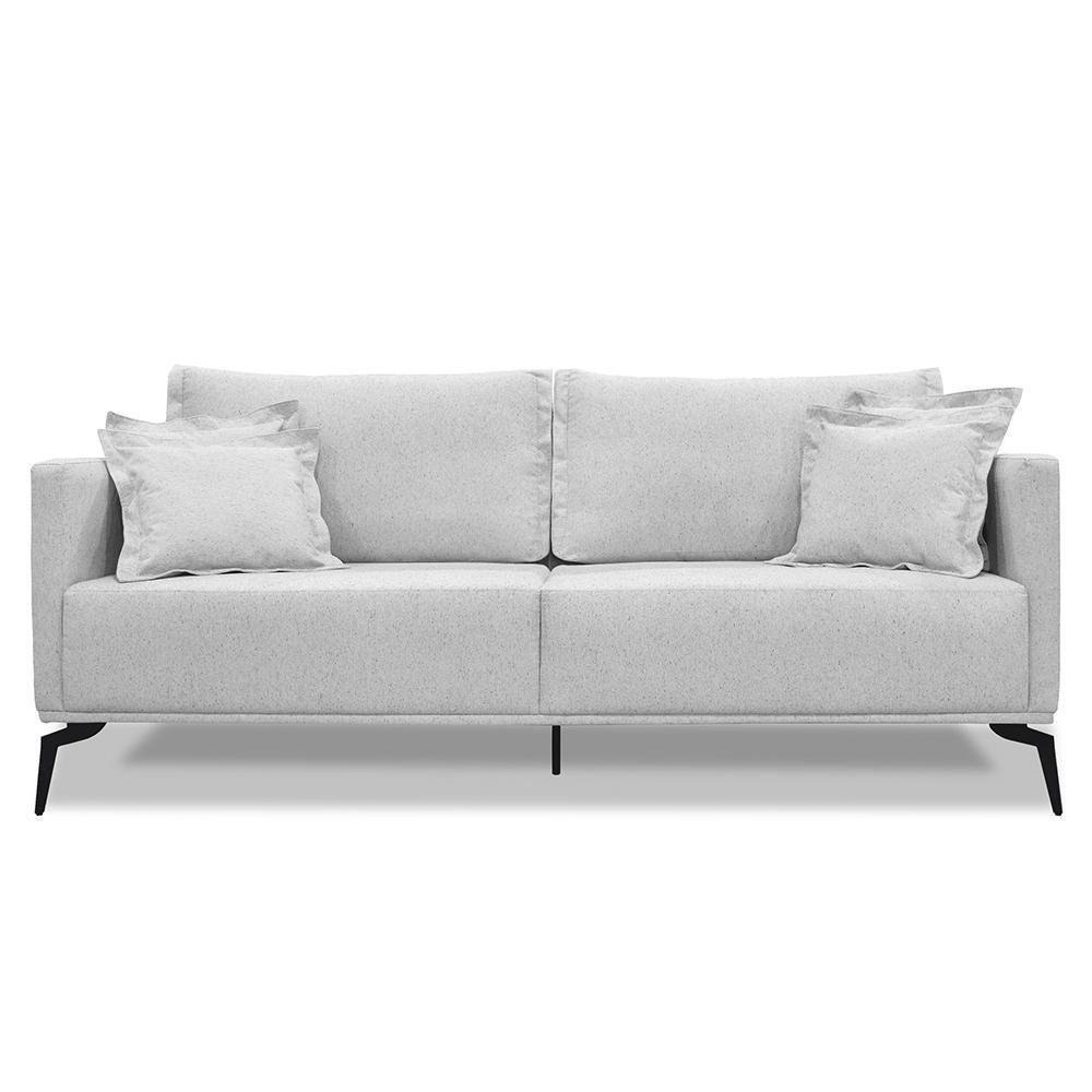 Sofá 2 Lugares 160cm Pés De Metal Vecchia S06 Linho Grigio - Mpozenato - 5