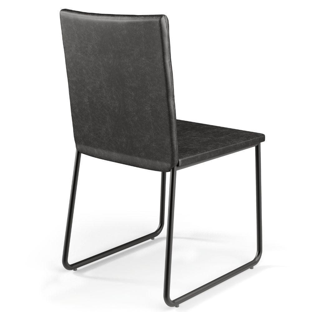 Kit 02 Cadeiras Decorativa Estofada Para Sala De Jantar Preto Maya L02 Couríssimo Preto - Lyam Decor - 7