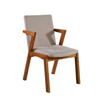 Kit 2 Cadeiras Madeira Maciça Estofada Com Braço - Tulipa - Harmonia Salas - 2