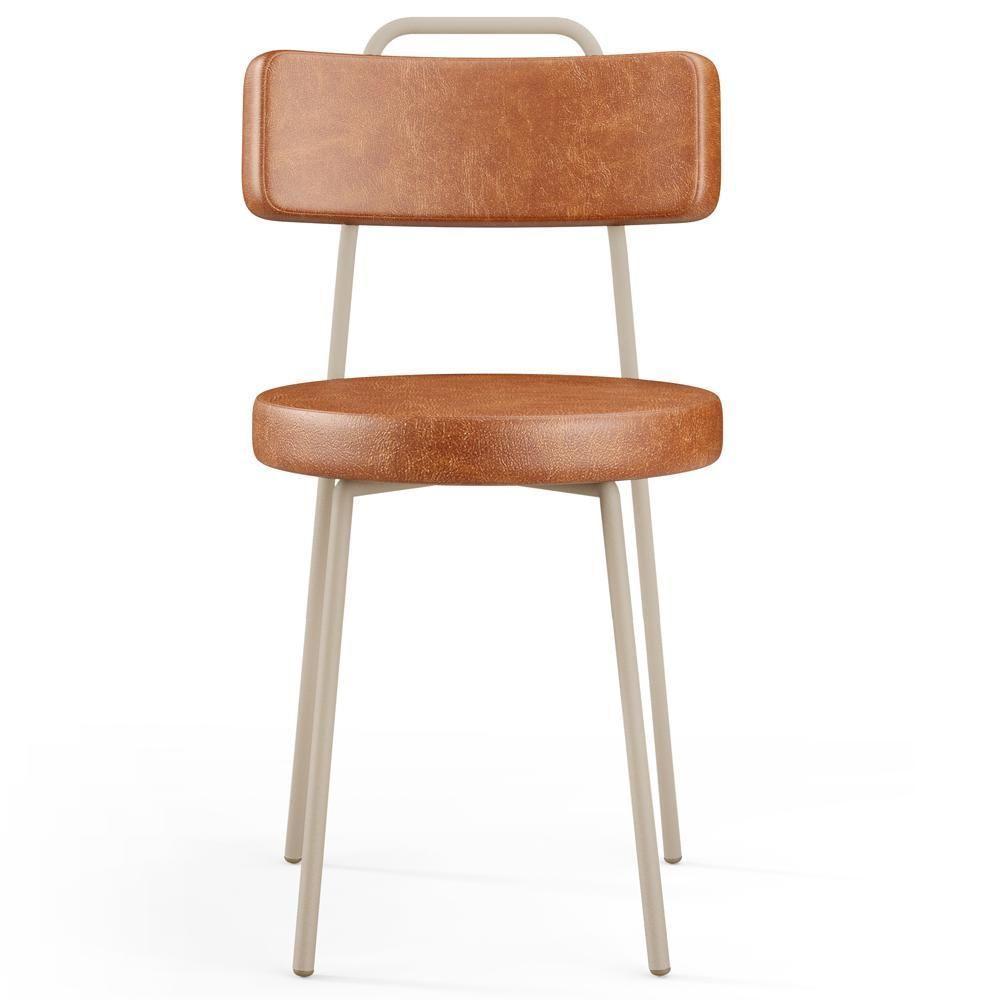 Cadeira Decorativa Estofada Para Sala De Jantar Barcelona Arena L02 Couríssimo Camel - Lyam - 3