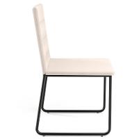 Kit 06 Cadeiras Decorativa Estofada Para Sala De Jantar Preto Maya L02 Suede Bege - Lyam Decor - 8