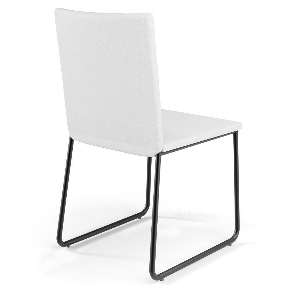 Kit 08 Cadeiras Decorativa Estofada Para Sala De Jantar Preto Maya L02 Facto Branco - Lyam Decor - 7