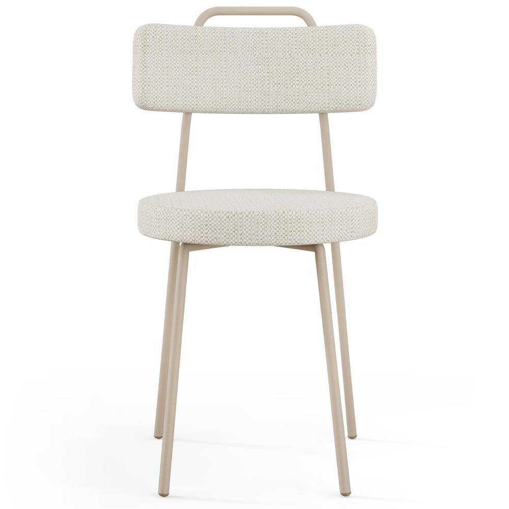 Cadeira Decorativa Estofada Para Sala De Jantar Barcelona Arena L02 Linho Champagne - Lyam - 3