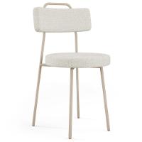 Cadeira Decorativa Estofada Para Sala De Jantar Barcelona Arena L02 Linho Champagne - Lyam - 1