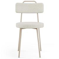 Cadeira Decorativa Estofada Para Sala De Jantar Barcelona Arena L02 Linho Champagne - Lyam - 3