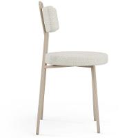 Cadeira Decorativa Estofada Para Sala De Jantar Barcelona Arena L02 Linho Champagne - Lyam - 6