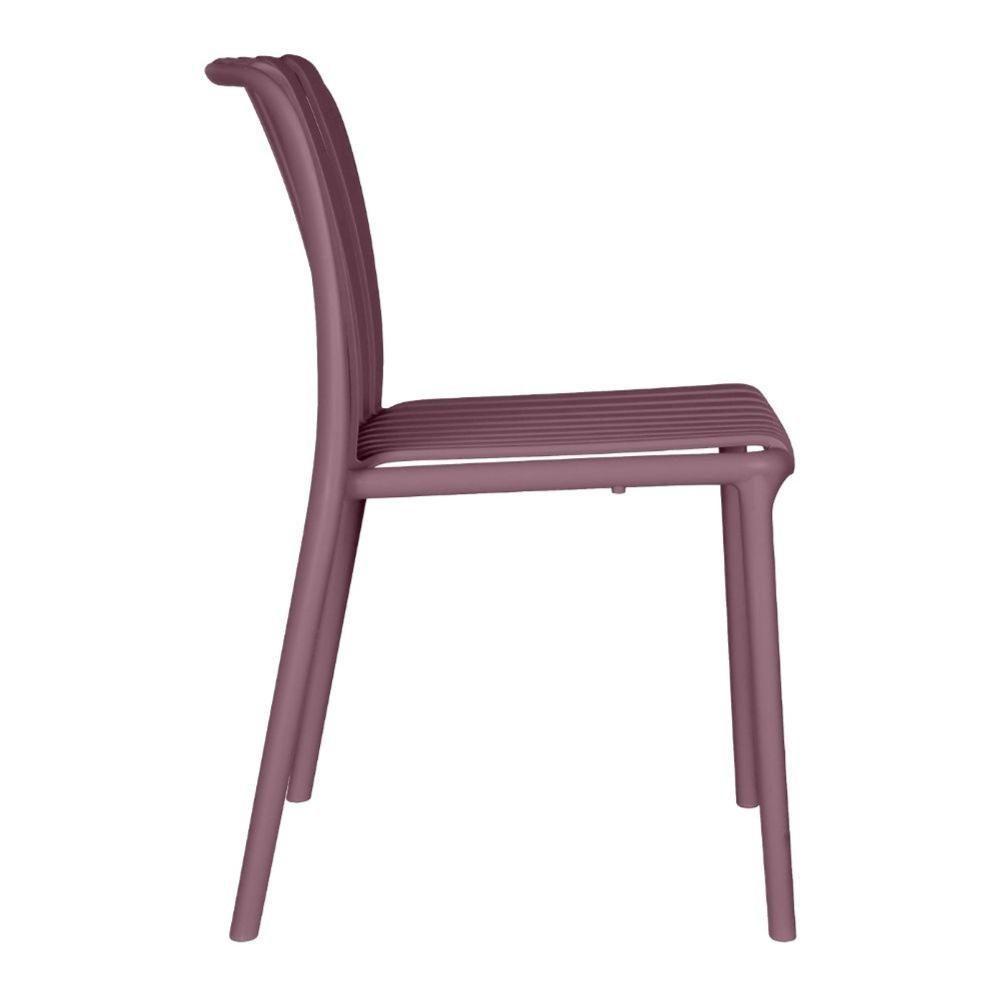 Kit 4 Cadeiras Empilhável Inmetro Sem Braço Cancun Gávea Fratini 49 Cm Polipropileno Marsala - 3