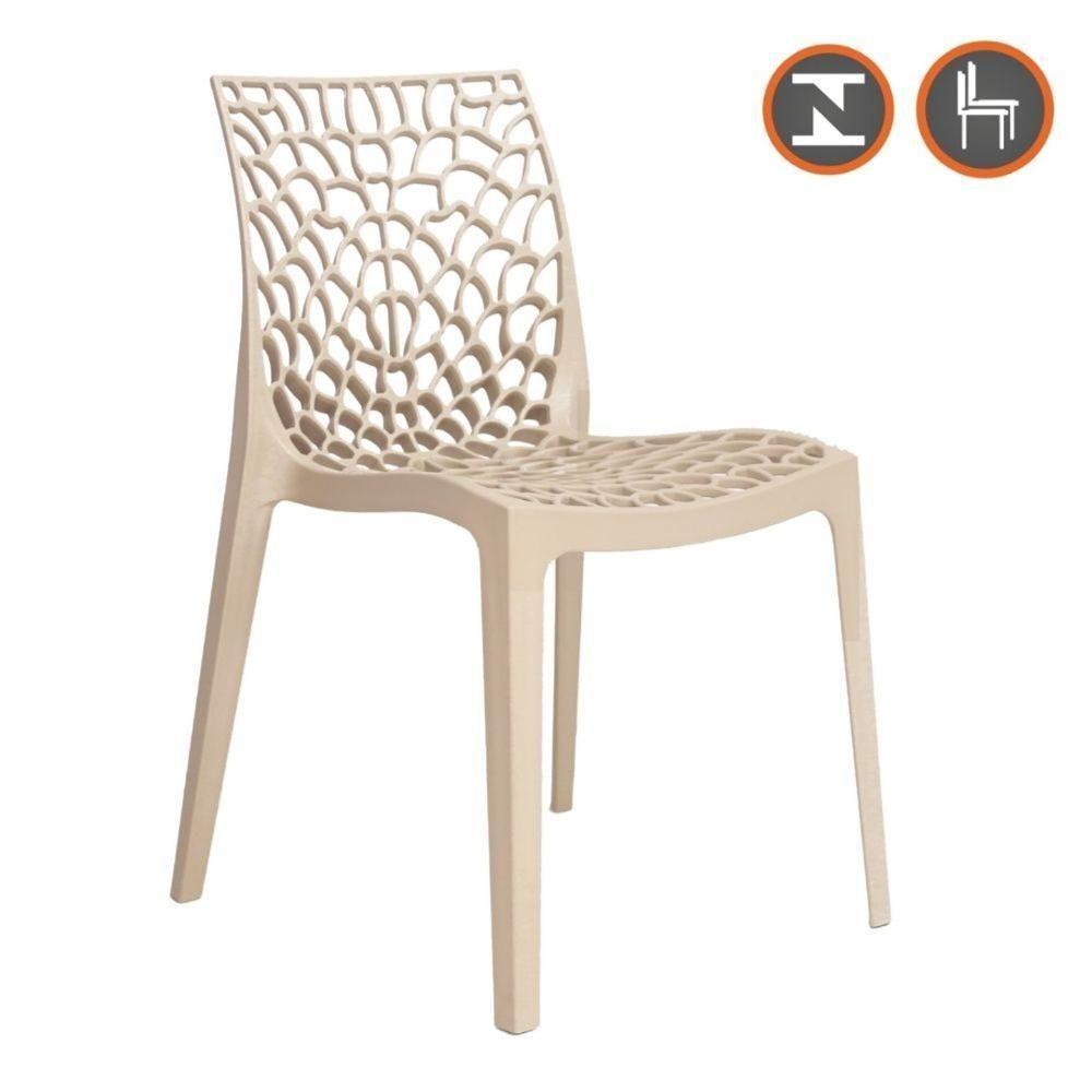 Kit 4 Cadeiras Empilhável Inmetro Gruvyer Fratini Polipropileno Fendi Capacidade Suporta 182 Kg - 2