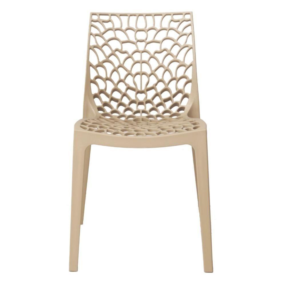 Kit 4 Cadeiras Empilhável Inmetro Gruvyer Fratini Polipropileno Fendi Capacidade Suporta 182 Kg - 3