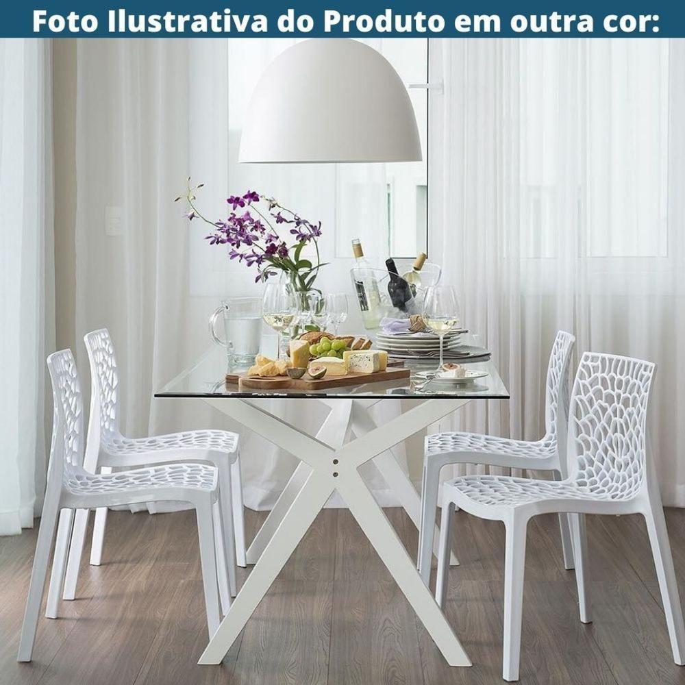 Kit 4 Cadeiras Empilhável Inmetro Gruvyer Fratini Polipropileno Fendi Capacidade Suporta 182 Kg - 7