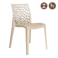 Kit 4 Cadeiras Empilhável Inmetro Gruvyer Fratini Polipropileno Fendi Capacidade Suporta 182 Kg - 2