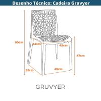 Kit 4 Cadeiras Empilhável Inmetro Gruvyer Fratini Polipropileno Fendi Capacidade Suporta 182 Kg - 9
