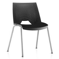 Kit 04 Cadeiras Empilhável Fixa Liked F02 Base Aço Cinza Preto - Lyam Decor - 2