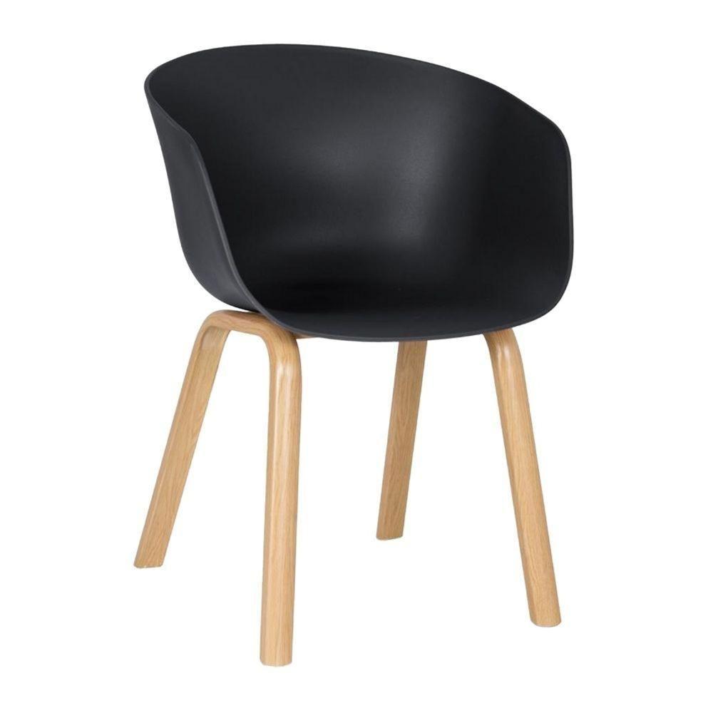 Kit 4 Cadeiras Toledo Fratini Assento Em Polipropileno Preto Base Aço Acabamento Idêntico á Madeira - 6