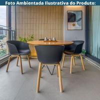 Kit 4 Cadeiras Toledo Fratini Assento Em Polipropileno Preto Base Aço Acabamento Idêntico á Madeira - 3