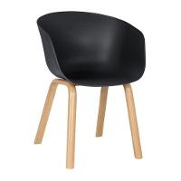 Kit 4 Cadeiras Toledo Fratini Assento Em Polipropileno Preto Base Aço Acabamento Idêntico á Madeira - 6