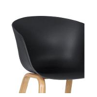 Kit 4 Cadeiras Toledo Fratini Assento Em Polipropileno Preto Base Aço Acabamento Idêntico á Madeira - 9