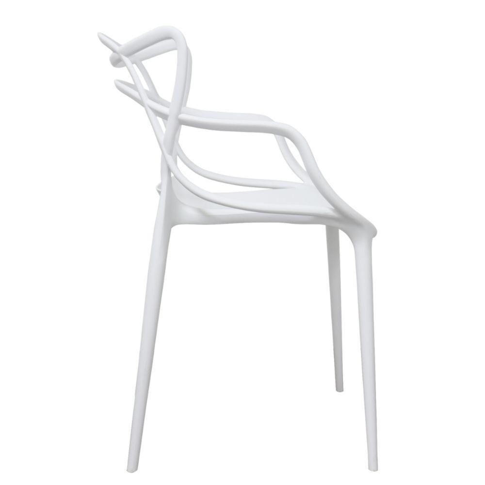 Kit 4 Cadeiras Empilhável Inmetro Aviv Master Allegra Fratini Polipropileno Branco Suporta 182kg - 2