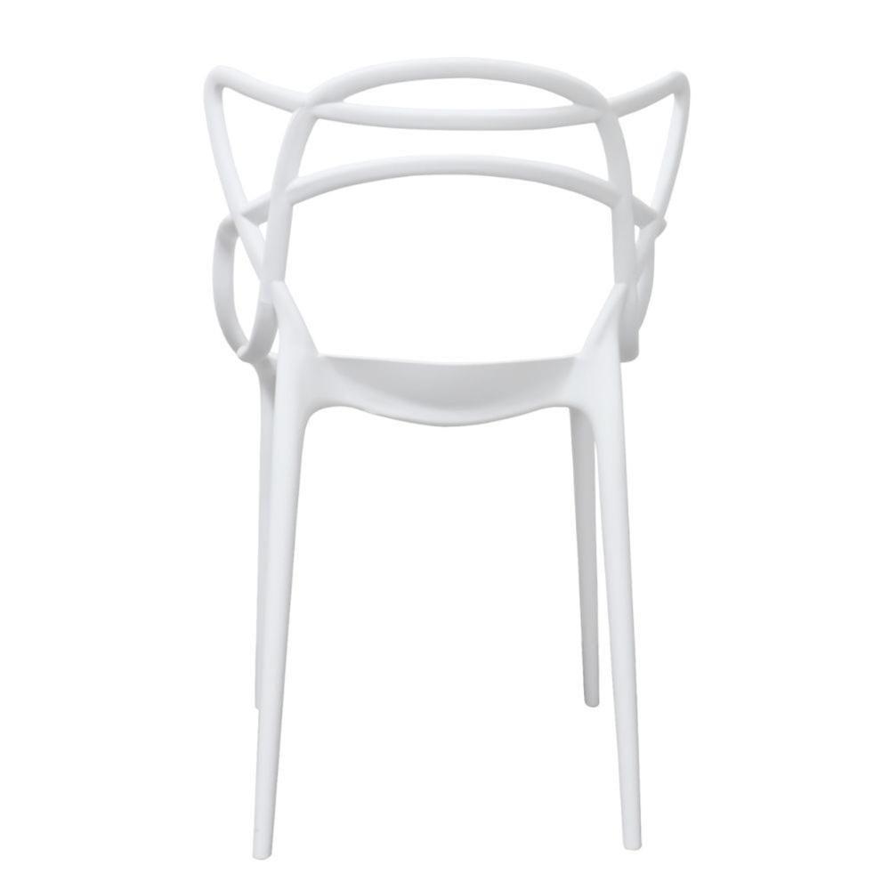 Kit 4 Cadeiras Empilhável Inmetro Aviv Master Allegra Fratini Polipropileno Branco Suporta 182kg - 3