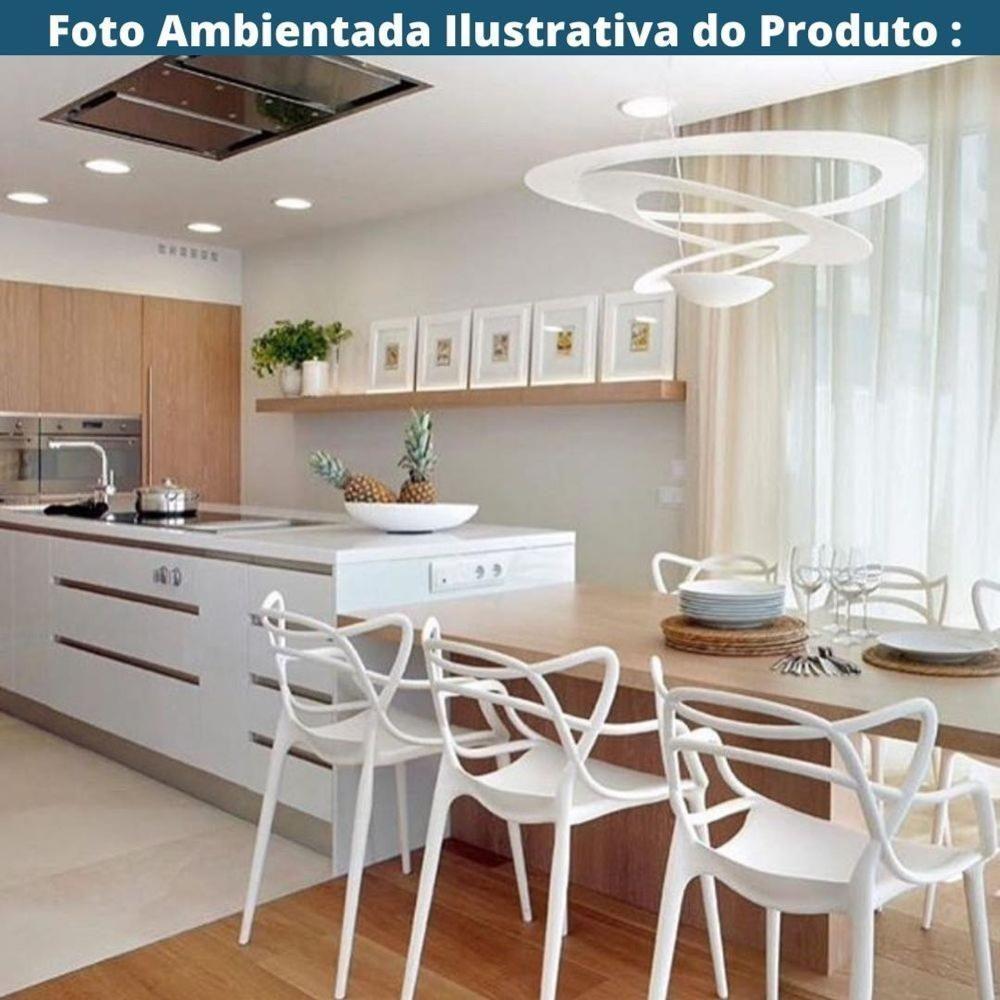 Kit 4 Cadeiras Empilhável Inmetro Aviv Master Allegra Fratini Polipropileno Branco Suporta 182kg - 6