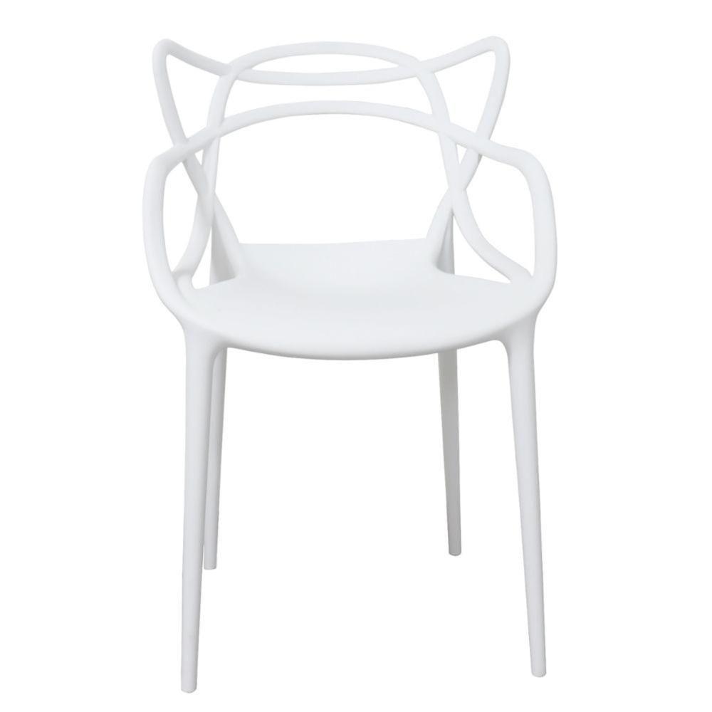 Kit 4 Cadeiras Empilhável Inmetro Aviv Master Allegra Fratini Polipropileno Branco Suporta 182kg - 9