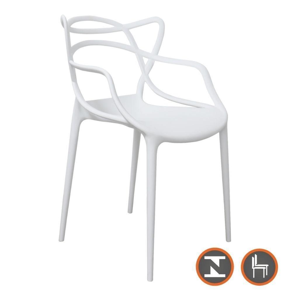 Kit 4 Cadeiras Empilhável Inmetro Aviv Master Allegra Fratini Polipropileno Branco Suporta 182kg - 10