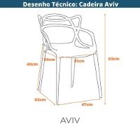 Kit 4 Cadeiras Empilhável Inmetro Aviv Master Allegra Fratini Polipropileno Branco Suporta 182kg - 8