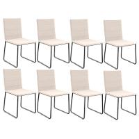 Kit 08 Cadeiras Decorativa Estofada Para Sala De Jantar Preto Maya L02 Suede Bege - Lyam Decor - 1
