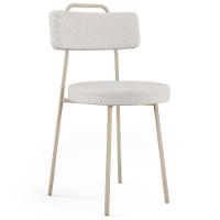 Cadeira Decorativa Estofada Para Sala De Jantar Barcelona Arena L02 Bouclê Cru - Lyam - 1