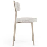 Cadeira Decorativa Estofada Para Sala De Jantar Barcelona Arena L02 Bouclê Cru - Lyam - 7