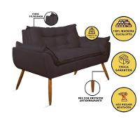 Kit 02 Poltronas + Sofá 2 Lugares Com Puff Opala Balaqui Cinza - 5