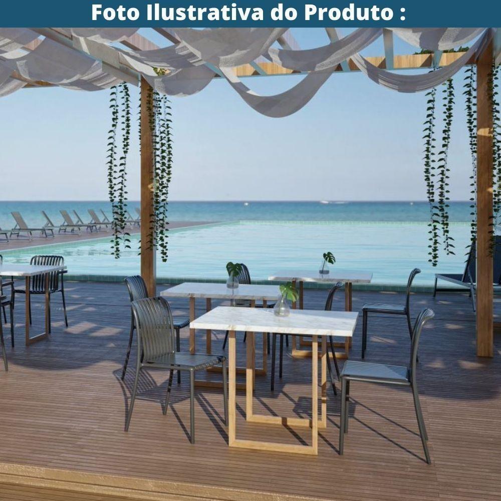 Kit 4 Cadeiras Empilhável Inmetro Sem Braço Cancun Gávea Fratini 49 Cm Polipropileno Preto - 7