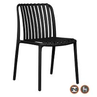Kit 4 Cadeiras Empilhável Inmetro Sem Braço Cancun Gávea Fratini 49 Cm Polipropileno Preto - 2