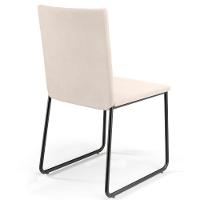 Kit 04 Cadeiras Decorativa Estofada Para Sala De Jantar Preto Maya L02 Suede Bege - Lyam Decor - 7