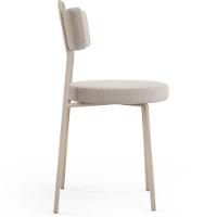 Cadeira Decorativa Estofada Para Sala De Jantar Barcelona Arena L02 Bouclê Creme - Lyam - 7