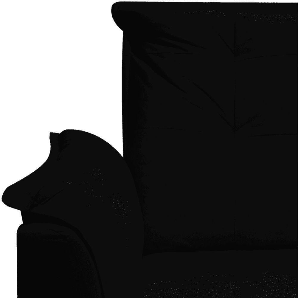 Sofá 2 Lugares Namoradeira Marrocos 1,40m Sala De Tv Estar Recepção Suede Preto Mabe Magazine - 4