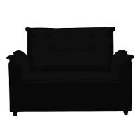Sofá 2 Lugares Namoradeira Marrocos 1,40m Sala De Tv Estar Recepção Suede Preto Mabe Magazine - 2