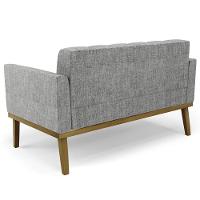 Sofá Namoradeira E 1 Poltrona Base Madeira Castanho Ana Linho Grafite - Ibiza - 10