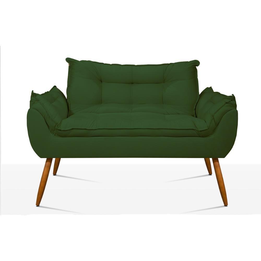 Kit 02 Poltronas + Sofá 2 Lugares Com Puff Opala Balaqui Verde - 8